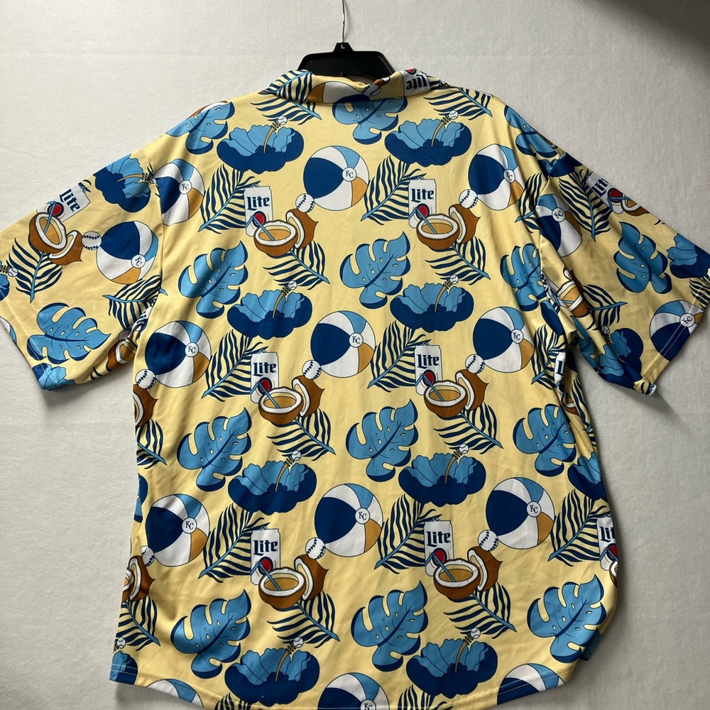 Kansas City Royals Shirt Mens XL Hawaiian Print Miller Light Party SGA MLB - Picture 2 of 5